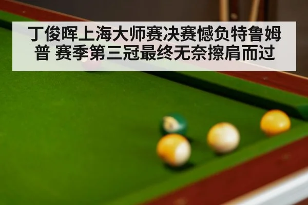 丁俊晖上海大师赛决赛憾负特鲁姆普 赛季第三冠最终无奈擦肩而过